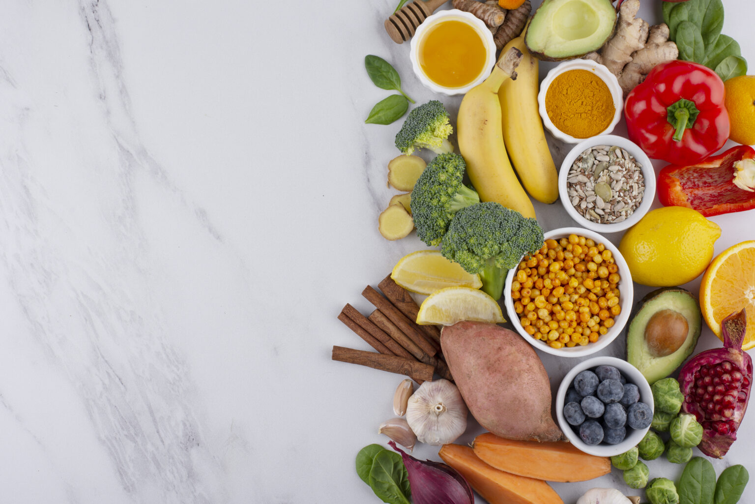 Flat Lay Healthy Immunity Boosting Foods 1536x1025