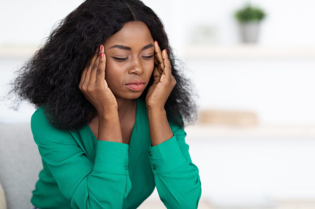 Woman with Stress Headache