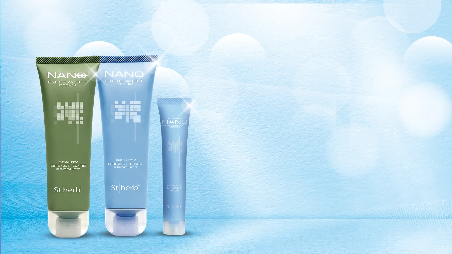 Stherb Nano Boost breast cream and serum lineup