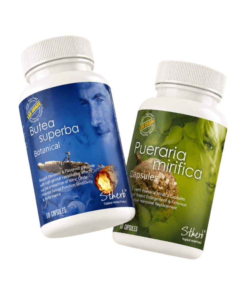 St.herb Butea Superba and Pueraria Mirifica herbal capsule bottles