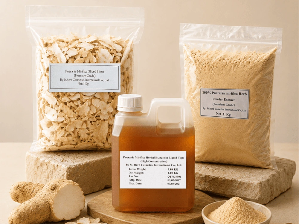 Pueraria Mirifica raw root and extract products