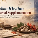 Circadian rhythm and herbal supplement timing with botanical herbs and a 24-hour biological clock