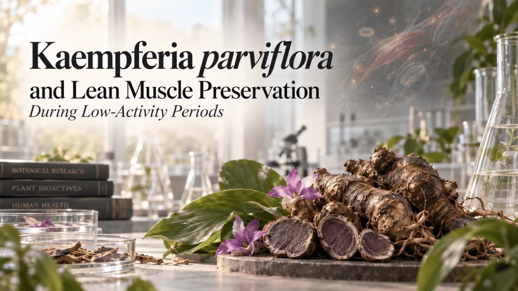 Kaempferia parviflora black ginger with muscle and mitochondrial imagery for lean muscle preservation