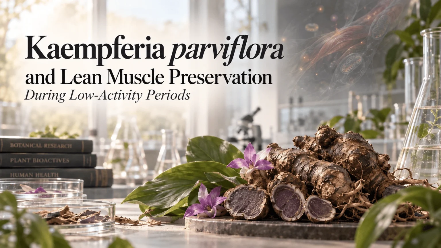 Kaempferia parviflora black ginger with muscle and mitochondrial imagery for lean muscle preservation
